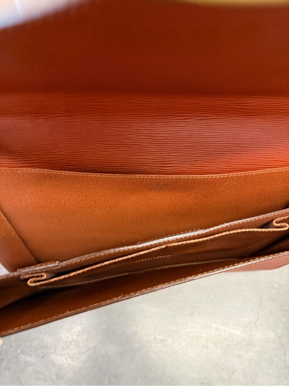 Louis Vuitton Brown Textured Leather Briefcase with Gold Hardware - Picture 5 of 5